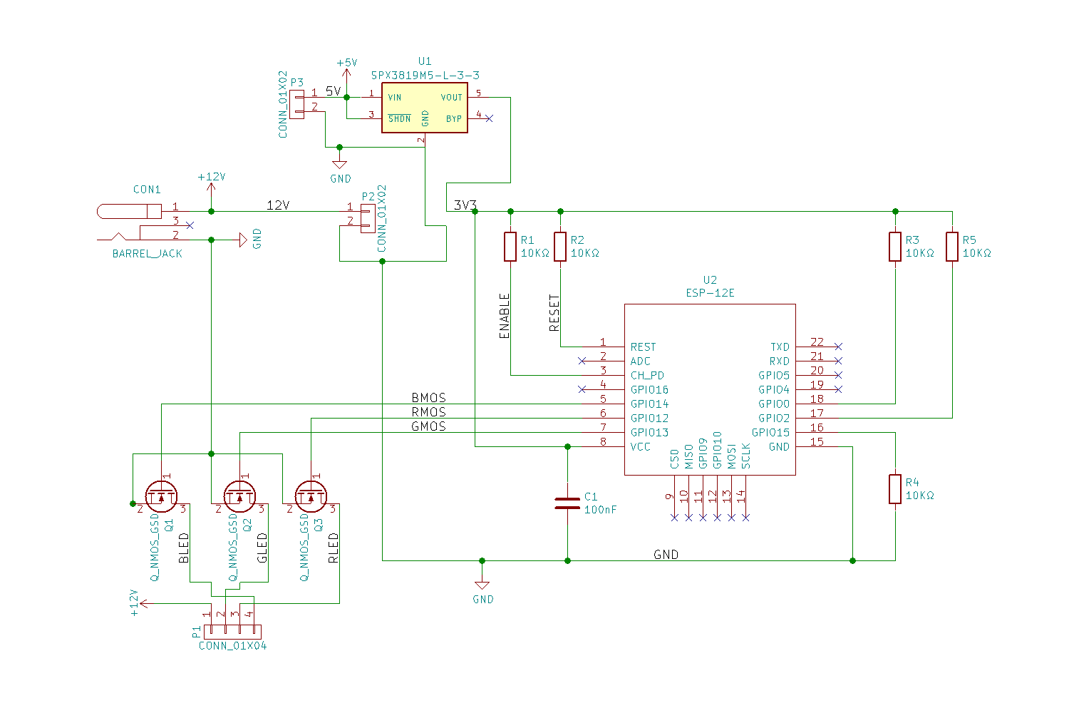 simple rgb led strip controller circuit